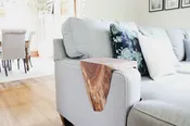 Armrest Walnut Waterfall Sofa Table