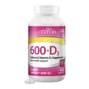 21st Century, Calcium 600 + Vitamin D3, 400 Caplets