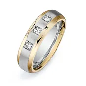 14K Two Tone Wedding Band -PN00019
