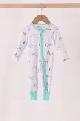 Airplane bamboo zipper romper