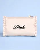 Embroidered Bride Satin Cosmetic Bag