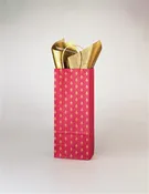 One Bottle Burgundy Paper Shopper w/Fleur Delis Design