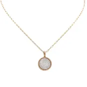 14k Two Tone Diamond Pendant Necklace- V53489