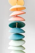 Fettle &amp;amp; Fire Ceramic Chimes in Light Yellow, Coral, Teal, and Seafoam