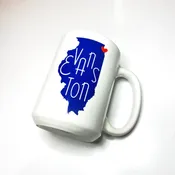 15 oz. Evanston, IL LOVE Mug - Navy Blue