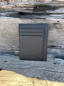 Albrint Black Cross Hatch Leather Front Pocket Wallet