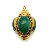 Vintage Green Agate Fob