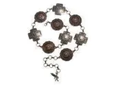ANGEL RANCH Women's Chain Two-Tone Concho Belt