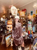 Almond velvet dress