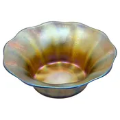 Louis Comfort Tiffany Favrile Iridescent Gold Glass Bowl Circa 1880s