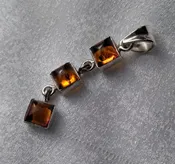 Amber Triple Dangle Pendant