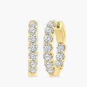 2 Carat Inside Out Diamond Hoop Earrings - .5"