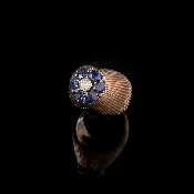 14K Rose Gold Sapphire and Diamond Cluster Ring — Trésor