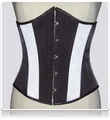 Black and White Satin Underbust Corset