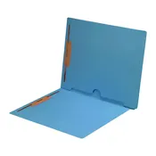 11 pt Blue Folders, Full Cut End Tab, Letter Size, Full Back Pocket, Fasteners Pos #1 &amp; #3 (Box of 50)