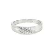 10k White Gold 0.04ctw Curved Men's Diamond Wedding Band