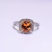14k two-tone imperial topaz and diamond ring