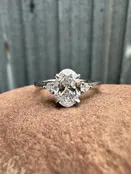 14k Lab Grown Oval Diamond with Teardrops Engagement Ring — Blueground