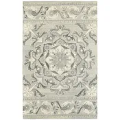 Ash Grey Ivory Scandinavian Global Transitional Area Rug