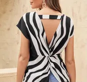 Black and white stripe blouse