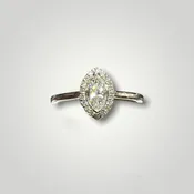 1.01 CT.T.W. Marquise Diamond Framed Engagement Ring in 14k White Gold