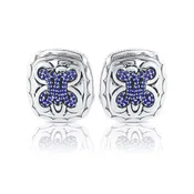 0.39 Carat Sapphire "M" Initial Sterling Silver Cuff Links