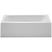 Watershed FSL01 Tub Fiberglass 54x27x15 LH Drain WH