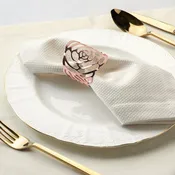 10 pc/pk Laser Cut Rose Metal Napkin Ring - Blush/Rose Gold