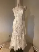 Vintage Samir Ivory Chantilly Lace Wedding Dress