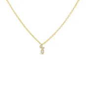 0.03ct 14k Yellow Gold Diamond Letter "J" Necklace