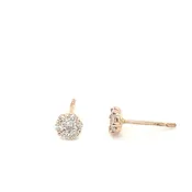 14K Rose Gold Small Diamond Cluster Stud Earrings