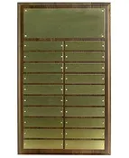 10" x 17" Walnut Perpetual Plaque with 20 Brass Nameplates