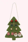 5 Stud Set, Balls, Christmas Tree, Present, Santa