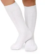 Classic Cable Knee High Socks | White
