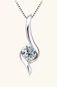 1 Carat Moissanite Pendant Necklace — 925 Sterling Silver | Le'Var