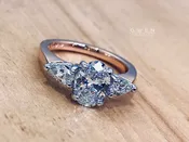 CUSTOM ENGAGEMENT RING WITH OVAL AND PEAR CUT DIAMONDS — Owen Jewelry Design