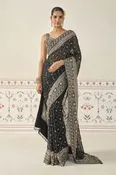 Anushna Handcrafted Badla Georgette Saree