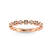 10K Rose Gold Diamond 1/10 Ct.Tw. Stackable Band