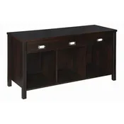 3-Cube Storage Bench with Decorative Legs and Full Back Panel