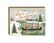 Christmas Canoe Greeting Card