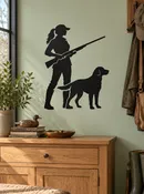 Adult Woman Hunter with Retriever Vinyl Decal - GirlsWithGunsCX005