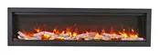Amantii – 60″ Clean face Electric Built-in with log and glass, black steel surround