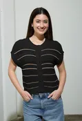 Black Multi Stripe Cardigan