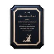 Black High Gloss Plaque with Gold Florentine Border