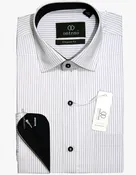 Orchid/White Stripes With Black Inner Collar & Cuffs
