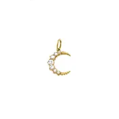 0.27Ct Diamond Crescent Pendant Only in 18k Yellow Gold