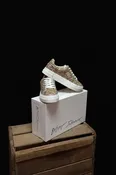 Betsey Johnson Lt. Gold Tennis Shoes