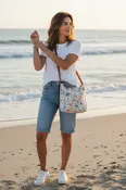 Coastal Charm Canvas Hobo