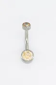 Light Green Gem Navel Ring — Body Jewlz