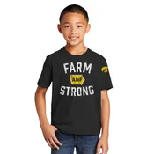America Needs Farmers Farm Strong Youth Short Sleeve Tee-Black